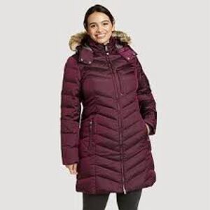 Eddie Bauer Women's Sun Valley Down Parka Coat Jacket DARK PLUM Size Medium